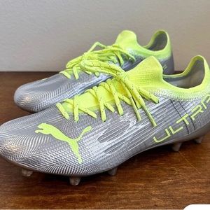 Puma Women's Ultra 1.4 FG/AG Silver Green Soccer Cleats Size 8